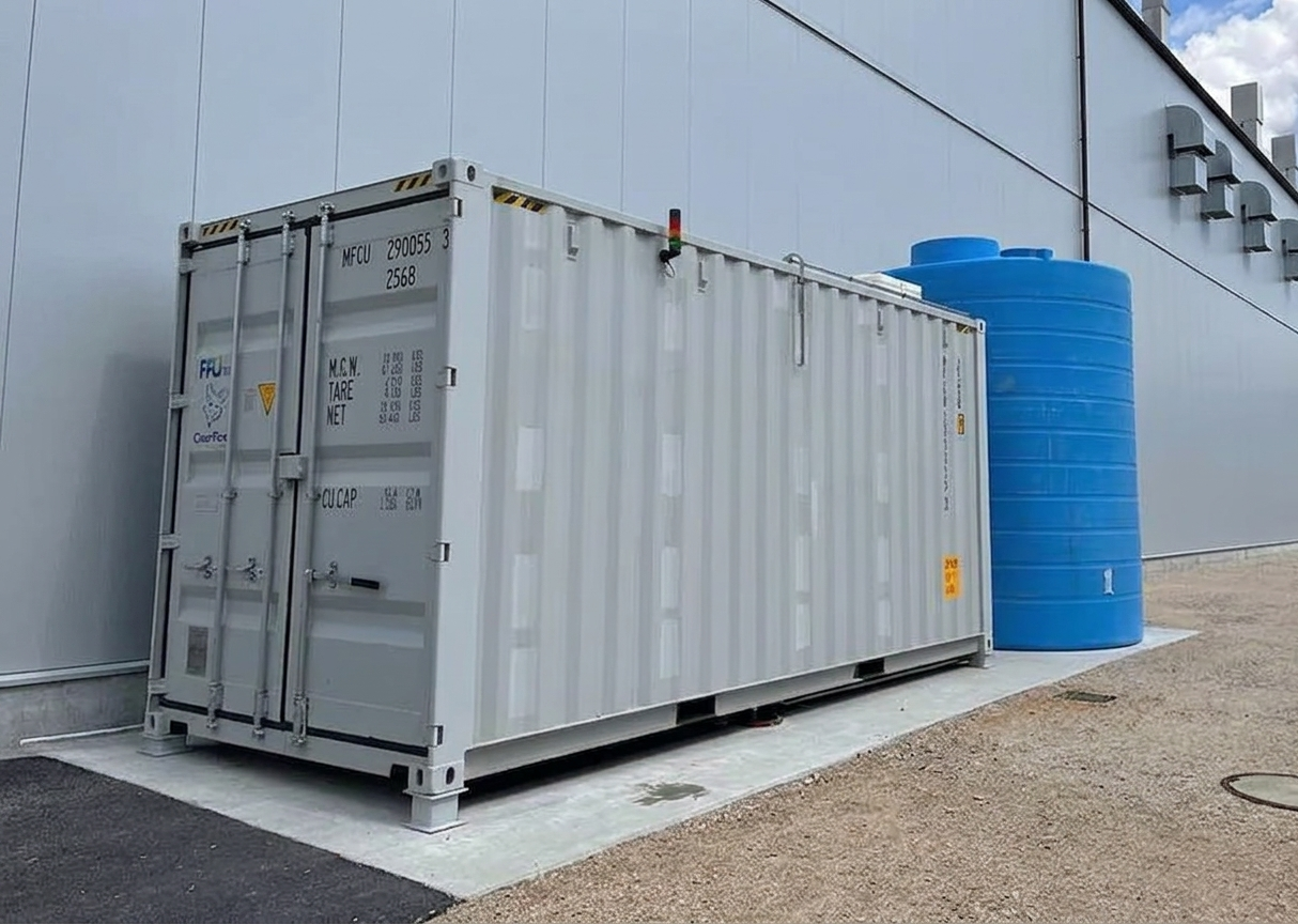 Containerised industrial wastewater treatment unit at a specialty chemical site